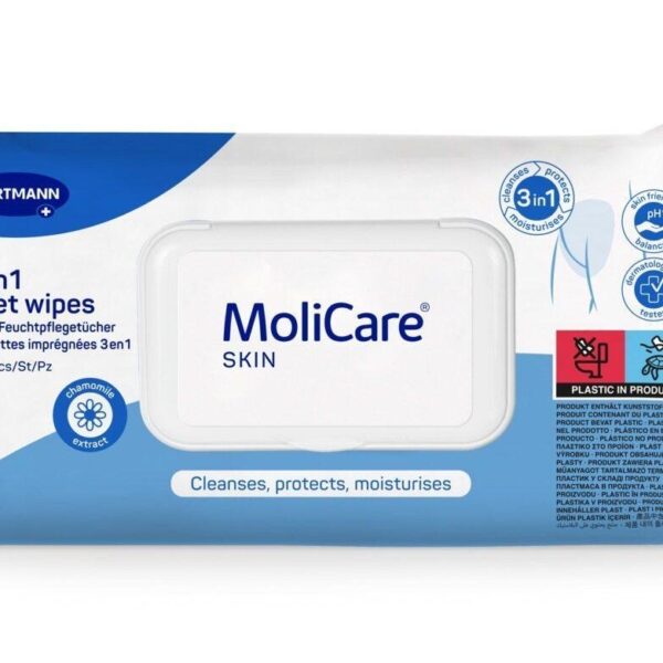 MoliCare Skin 3in1 Wet Wipes 50 pieces