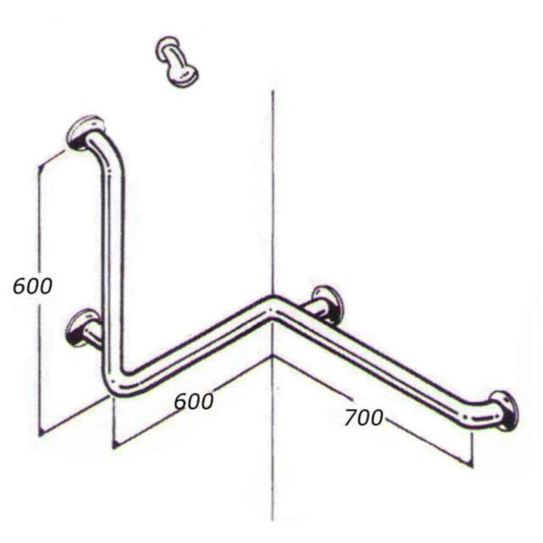 Bath/Shower Rail: Type 019A: Concealed Flanges