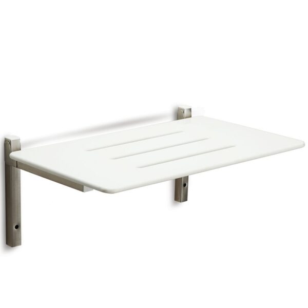 Drop Down Shower Seat: S/S Frame: Acrylic Seat 600mm Wide