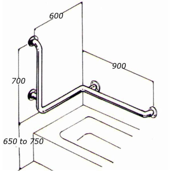 Bath/Shower Rail: Type 025A: Concealed Flanges
