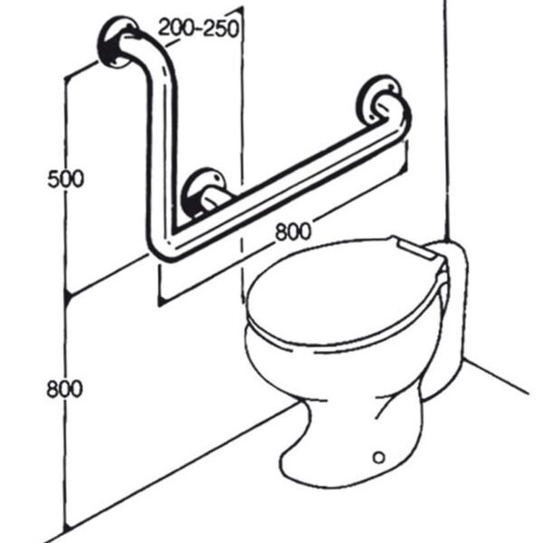 Toilet Rail: Type 02: Concealed Flanges