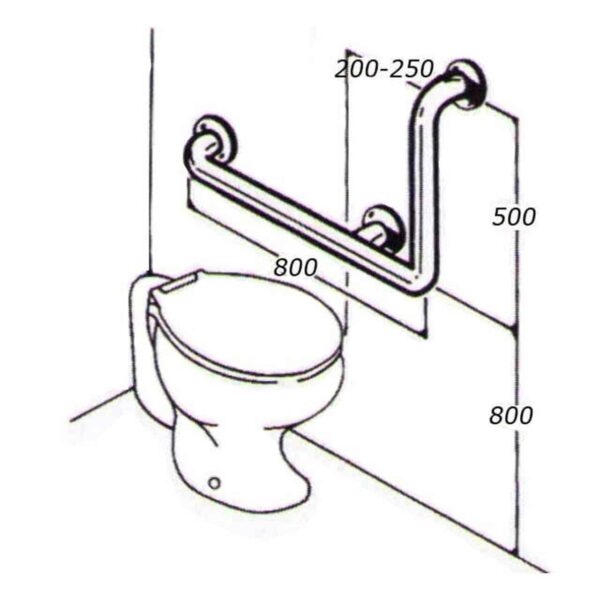 Toilet Rail: Type 02A: Concealed Flanges