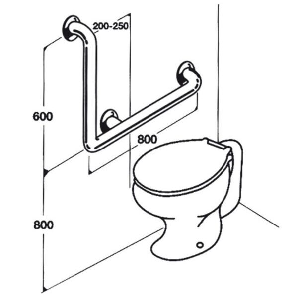 Toilet Rail: Type 03: Concealed Flanges