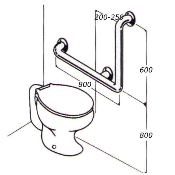 Toilet Rail: Type 03A: Concealed Flanges