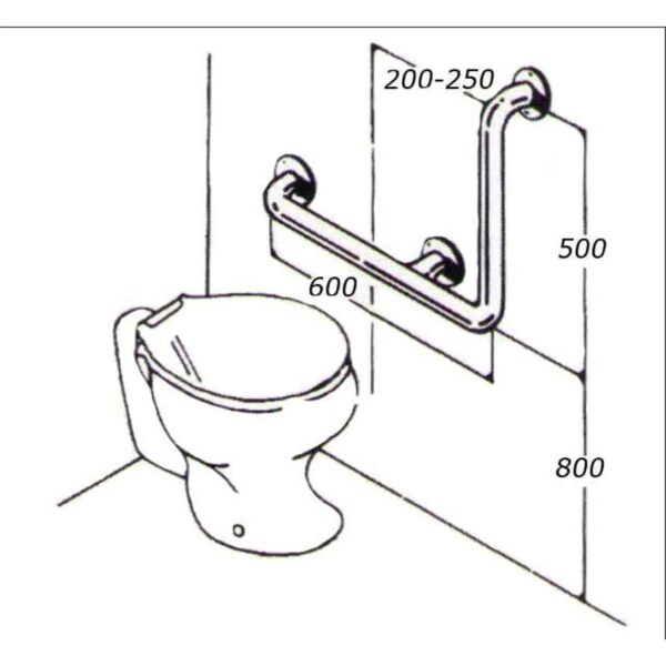 Toilet Rail: Type 04A: Concealed Flanges