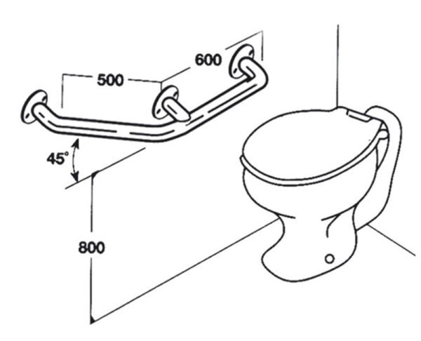 Toilet Rail: Type 05: Concealed Flanges