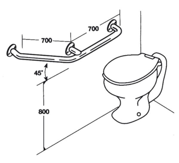 Toilet Rail: Type 06: Concealed Flanges