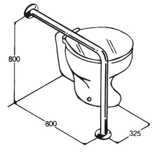 Toilet Rail: Type 08: Concealed Flanges