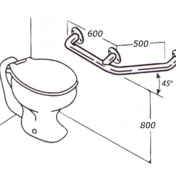 Toilet Rail: Type 05A: Concealed Flanges