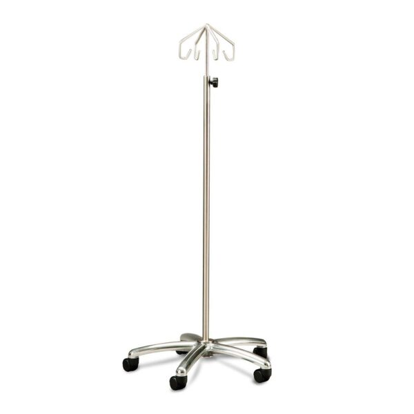 IV Stand Mobile with Alloy Base, 4 Hook