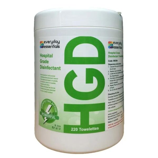 Everyday Essentials HGD Hospital Grade Disinfectant Wipes, Cannister/220 wipes