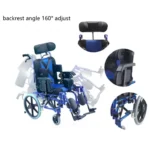 Reclining Tilting Seat Paediatric Wheelchair With Headrest And Legrests-Premium-Child-Chair