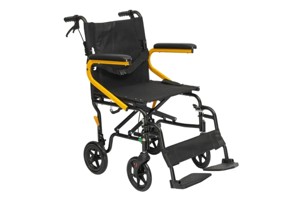 Super Light Transport Wheelchair – Folding Frame, Padded Armrests, 9.4kg Lightweight Design