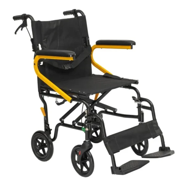 Super Light Transport Wheelchair – Folding Frame, Padded Armrests, 9.4kg Lightweight Design