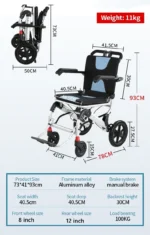 Ultralight Folding Travel Wheelchair – Indoor & Outdoor