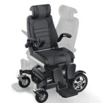 Vertical Lift Assist Standing Electric Wheelchair With Adjustable Seat And Backrest Rotation