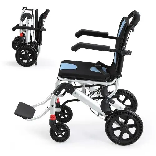 UltraLite Wheels Lightweight Foldable Wheelchair Perfect for Indoor and Outdoor Transport