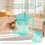 2pcs Elderly Feeding Cups with Handles No Spill Plastic Sippy Cups for Bedridden Patients Anti-Choke Spill-Proof Water for Seniors Reusable Drinking Aid for Elder Care