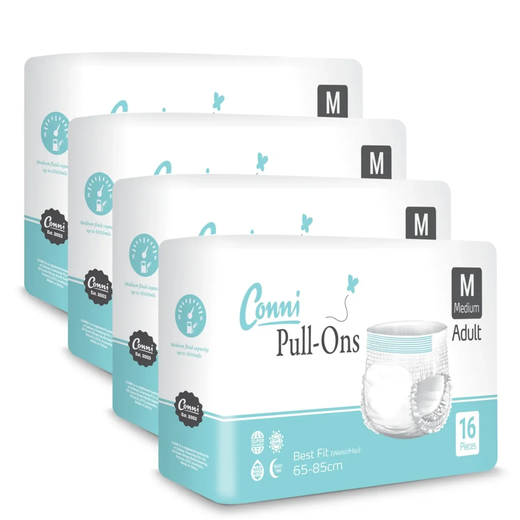 Conni Pull-Ons Medium Carton – 128 Pack of Comfortable Absorbent Pull-Ups