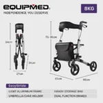 Equipmed SmartRoller 2-in-1 Rollator and Wheelchair manila australia