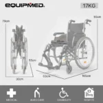 24" Foldable Wheelchair with Adjustable Armrests - Image 2