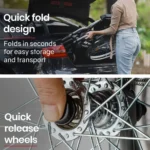 24" Foldable Wheelchair with Adjustable Armrests - Image 3