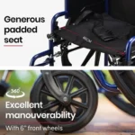 Cruiseline 24" Foldable Wheelchair - Image 5