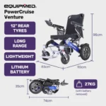 PowerCruise Venture Foldable Electric Wheelchair - Image 3
